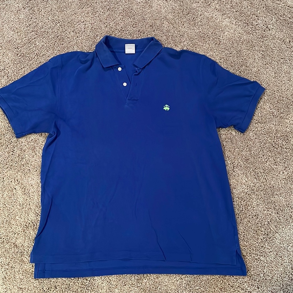 Brooks Brothers men’s blue polo with lime green logo